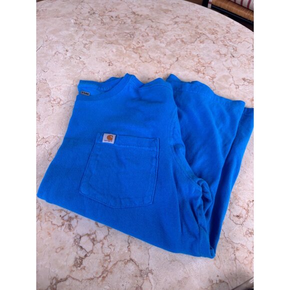 Carhartt Mens Blue Relaxed Fit Cotton T-Shirt Size L - Picture 7 of 7